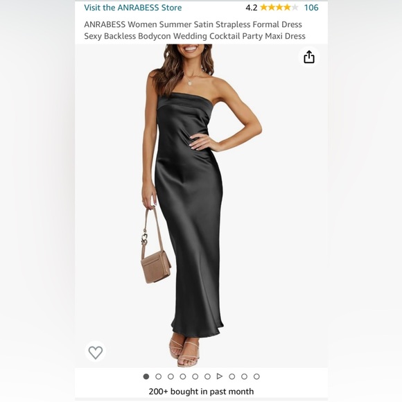 Women’s Summer Satin Strapless Formal Dress - Picture 1 of 3